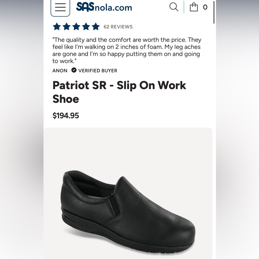 SAS Patriot SR - Slip On Work Shoe